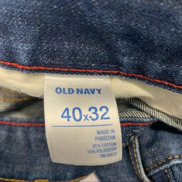 Old Navy Jeans Men 40 Blue Fade Straight‎ Leg Inseam 30 Casual Western Work - Picture 8 of 10